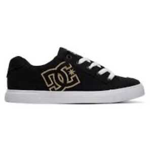 DC Women's Chelsea TX vulcanized‎ skate shoes Size 9.5 Black Gold